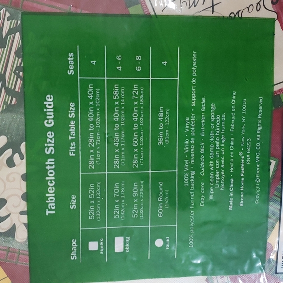 Happy Holiday Vinyl Oblong Tablecloth - Picture 5 of 5